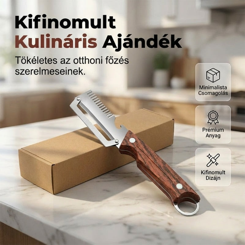 🔥🥒 Konyhai kedvenc! 2 az 1-ben hámozó és palacknyitó – Kisebb erőfeszítés, gyorsabb előkészítés ✨