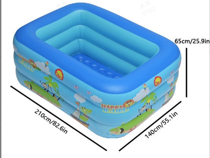 👨‍👩‍👧‍👦🏊 Nagyméretű felfújható gyermekmedence – Biztonságos pancsolás és végtelen nyári szórakozás