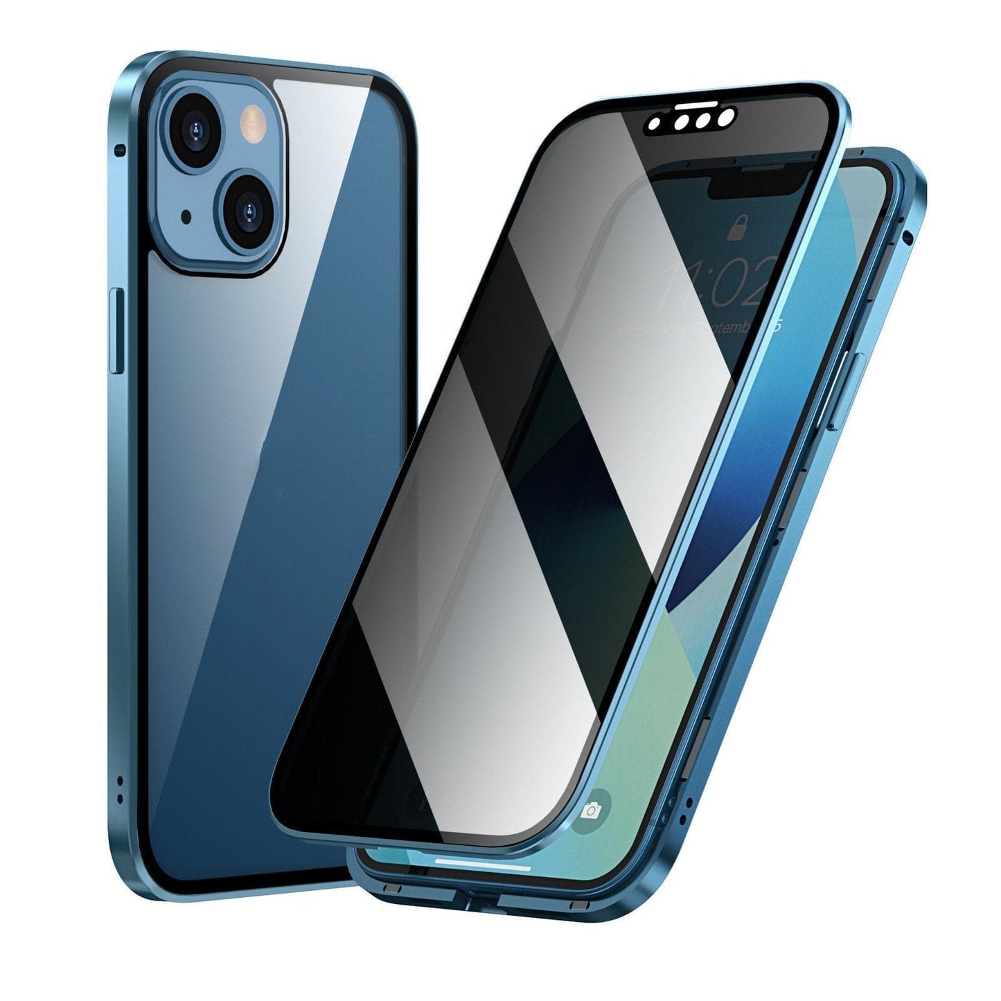 IPhone tok mágneses király Apple Peep Proof kétoldalas üveg fém mágneses védőtok