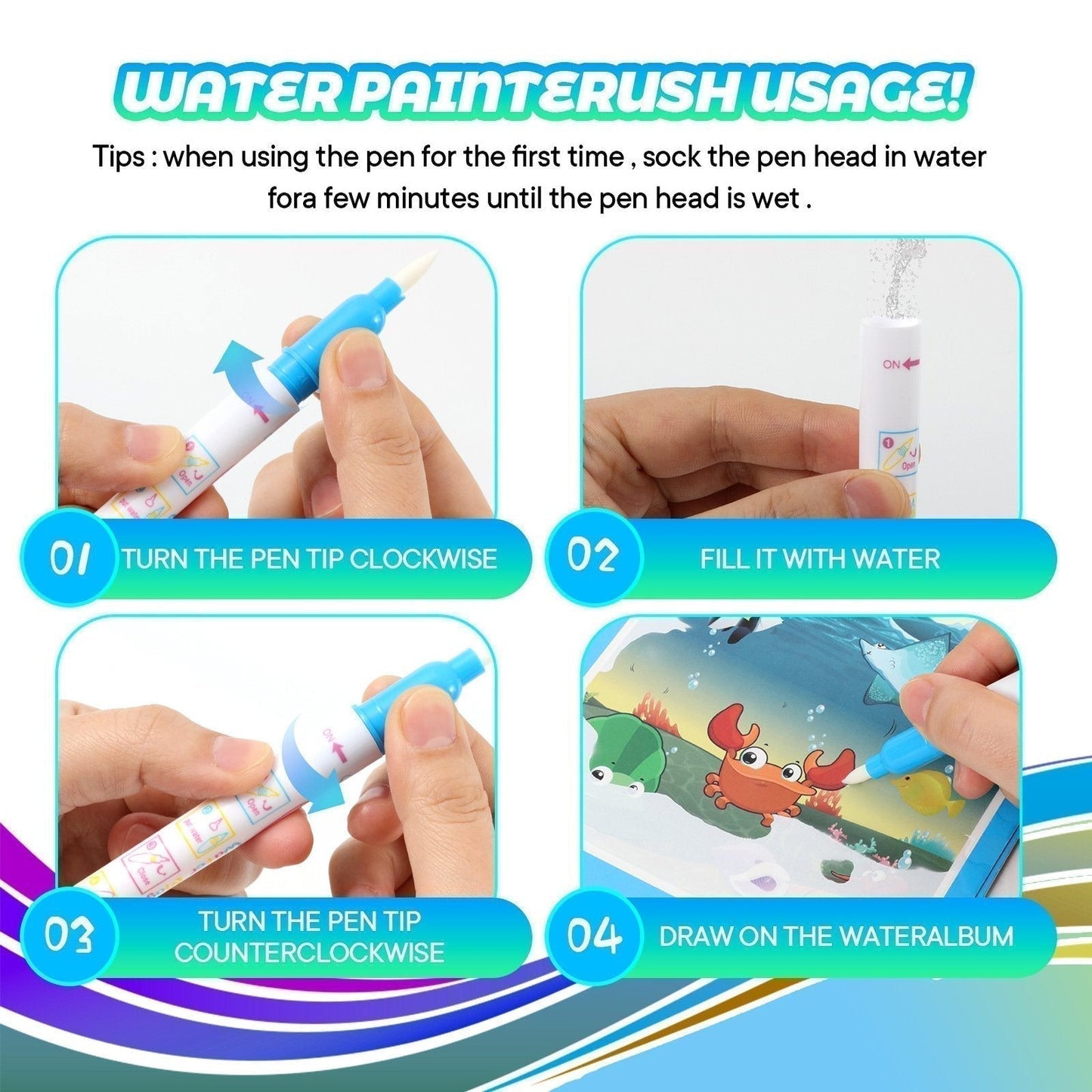 🌹 VÁSÁROLJ 1 KAPSZ 1 INGYEN 🎁✨️ Varázslatos Vízfesték Könyv 🧠