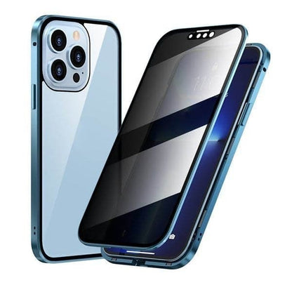 IPhone tok mágneses király Apple Peep Proof kétoldalas üveg fém mágneses védőtok