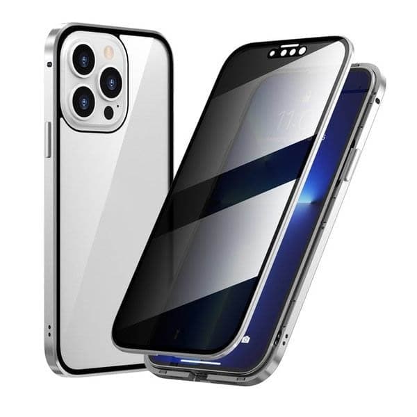 IPhone tok mágneses király Apple Peep Proof kétoldalas üveg fém mágneses védőtok