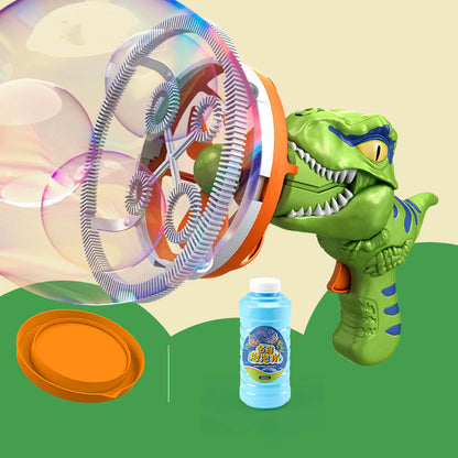 🎁✨ Elektromos láncos nagy buborékfújó gép – Folyamatos varázslat, lenyűgöző látvány 🌿🦖
