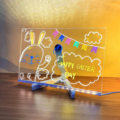🎨✨ LED Világító Üzenőtábla Színes Filcekkel – Írj, Rajzolj és Díszíts Kreatívan
