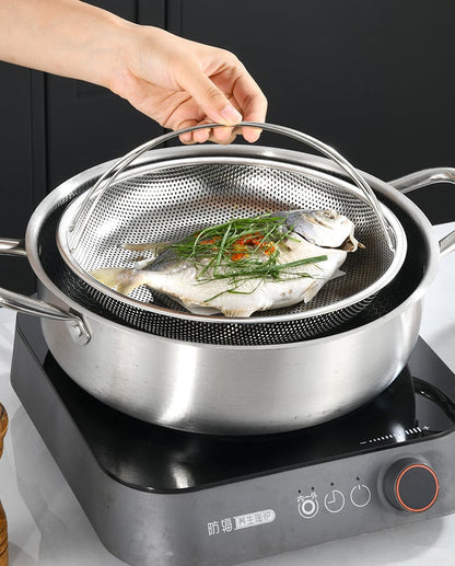 🍳✨ Többfunkciós rozsdamentes acél gőzölő – gőzölés lecsepegtető kosárral