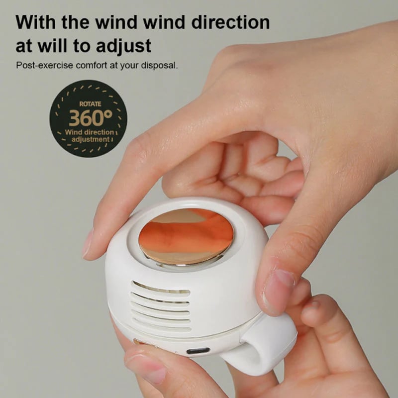🌬️ Prémium 2 az 1-ben nyak- és derékventilátor – Könnyű, hordozható, USB-C tölthető