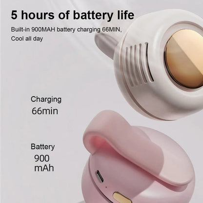 🌬️ Prémium 2 az 1-ben nyak- és derékventilátor – Könnyű, hordozható, USB-C tölthető
