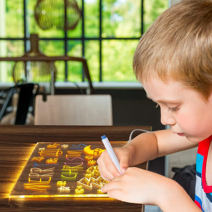 🎨✨ LED Világító Üzenőtábla Színes Filcekkel – Írj, Rajzolj és Díszíts Kreatívan