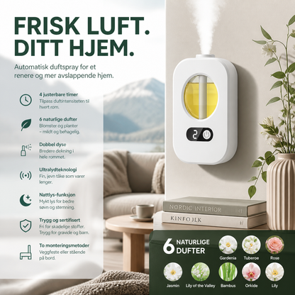 🌿 Automatikus illatdiffúzor – 4 fokozatú, időzített USB-s illatdiffúzor