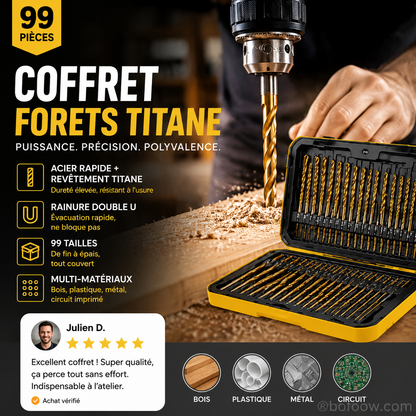 🏭⚒️ Titánbevonatú fúrófej, tartós fúrás fán, fémen, műanyagon, professzionális barkácsolás ✨