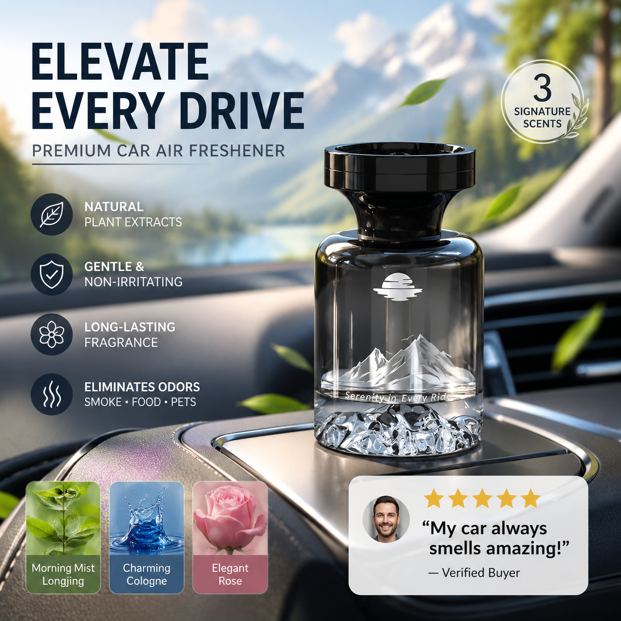 🥳2026-OS KIÁRUSÍTÁS🥳💞Több mint 50 ezer eladott példány!🚗🌿 Tartós autóillatosító – természetes növényi kivonatokkal, eltünteti a füst és a háziállatok szagát! 💨✨