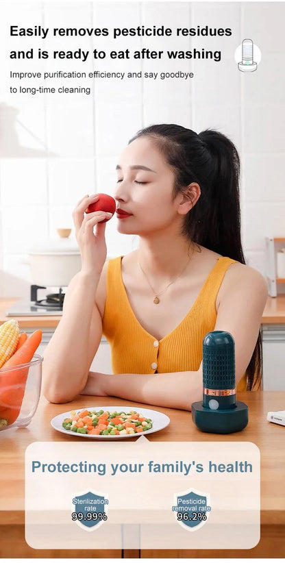 🍎💧 Intelligens tisztító készülék gyümölcsökhöz és zöldségekhez – Tisztább, biztonságosabb élelmiszerek 🥬