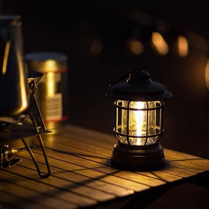⛺️💡Hordozható, vízálló vintage kempinglámpa
