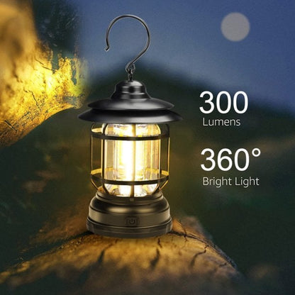 ⛺️💡Hordozható, vízálló vintage kempinglámpa