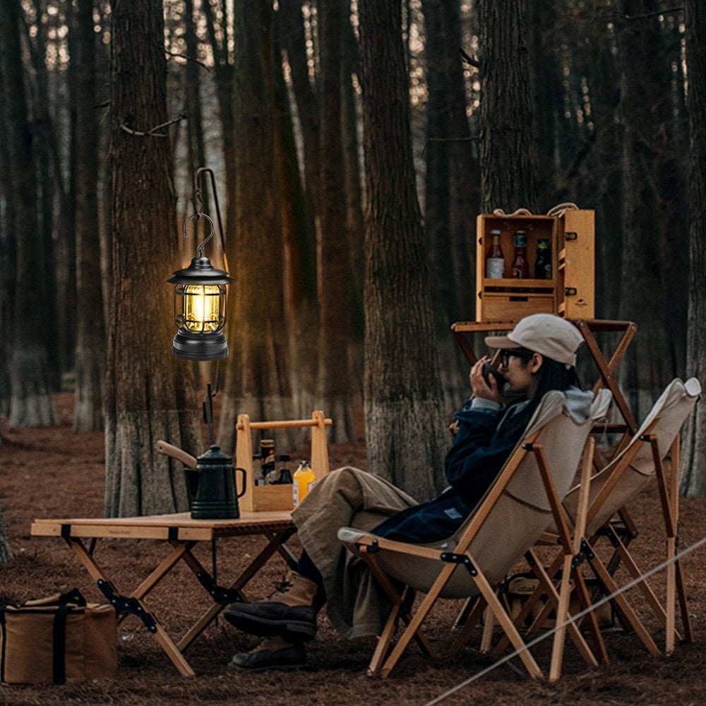 ⛺️💡Hordozható, vízálló vintage kempinglámpa