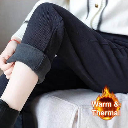 🔥👖NŐI PÁRNÁZOTT KARCSÚSÍTÓ MAGAS DEREKÚ KORDBÁRSONY NADRÁGOK