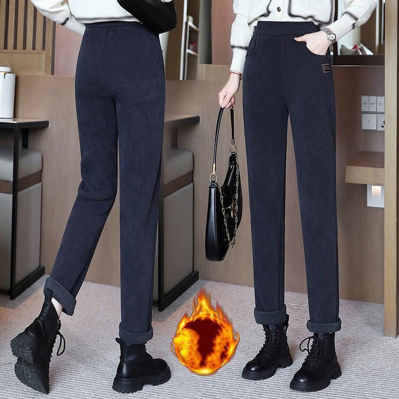 🔥👖NŐI PÁRNÁZOTT KARCSÚSÍTÓ MAGAS DEREKÚ KORDBÁRSONY NADRÁGOK