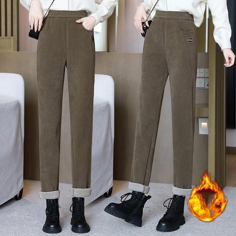 🔥👖NŐI PÁRNÁZOTT KARCSÚSÍTÓ MAGAS DEREKÚ KORDBÁRSONY NADRÁGOK