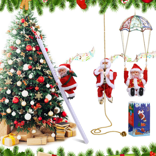 🎄Elektromos kéménymászó Mikulás zenélő játékok