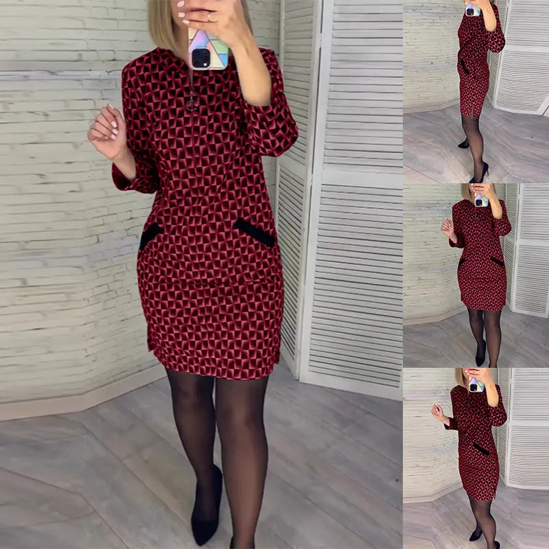 Rochie Vintage gyémánt kockás karcsúsított csípőpánt 👗