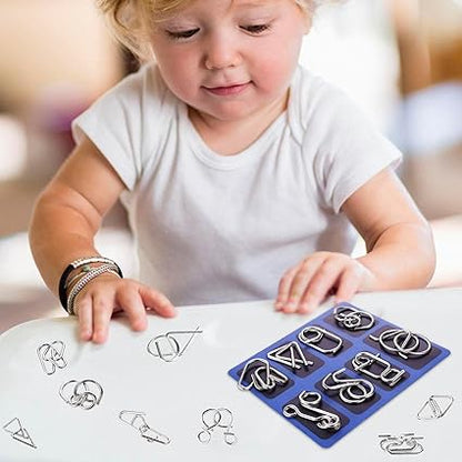 🧠Fémgyűrűs kirakós játék, nyolc darabos szett, oktató játék