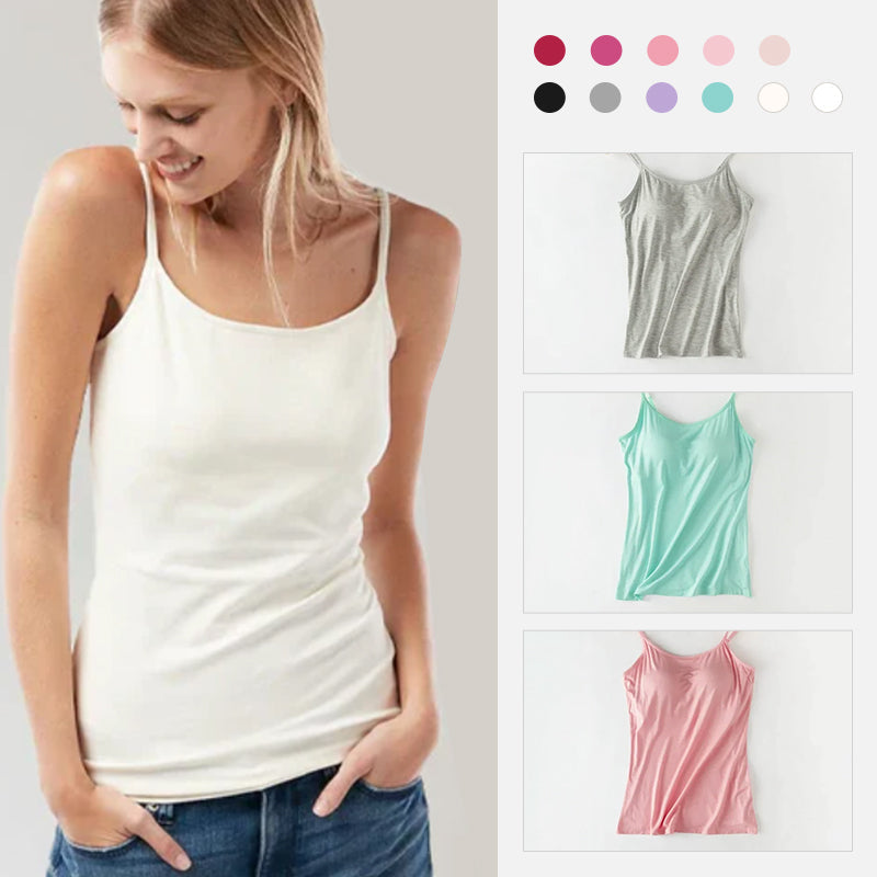【S-6XL】👙Szexi Gathering Bra Tank Top beépített melltartóval