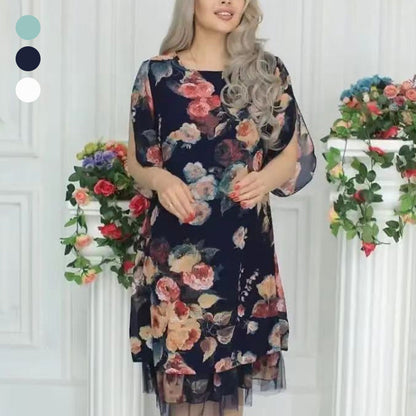 🌸2025 ÚJ ÉRKEZÉS！NŐI ELEGÁNS, LAZA, RÓZSA NYOMTATOTT RUHA