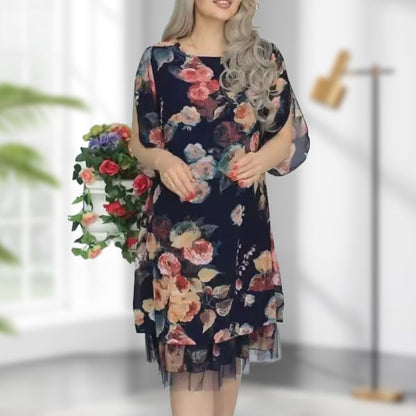 🌸2025 ÚJ ÉRKEZÉS！NŐI ELEGÁNS, LAZA, RÓZSA NYOMTATOTT RUHA