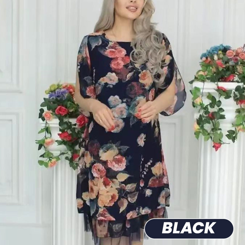 🌸2025 ÚJ ÉRKEZÉS！NŐI ELEGÁNS, LAZA, RÓZSA NYOMTATOTT RUHA