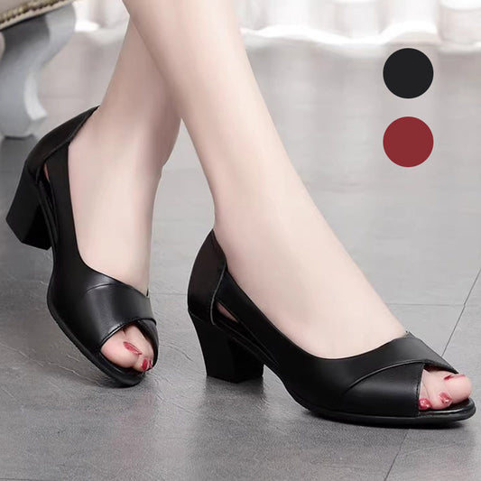 Női elegáns Peep-Toe blokk sarkú szandálok 3.7
