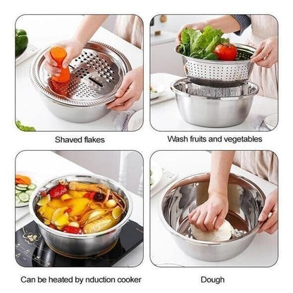 🥣Többfunkciós rozsdamentes acélból készült háromrészes készlet