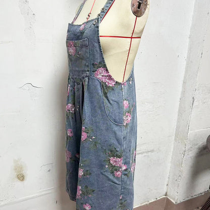🌸2025 Új Divat🌸 Vintage Virágmintás Farmer Overall