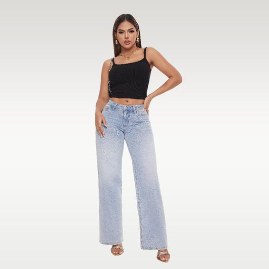【S-3XL】👖Közép-alacsony derekú laza farmer