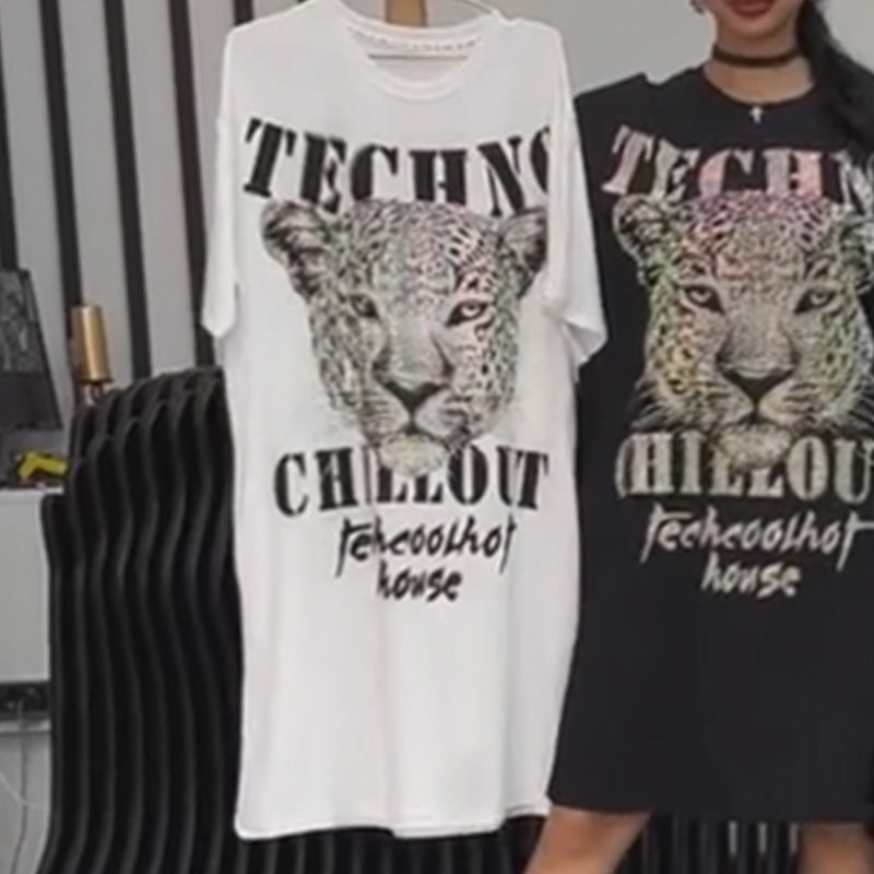 ✨Most trendi ✨Női túlméretezett csillogó pólóruha