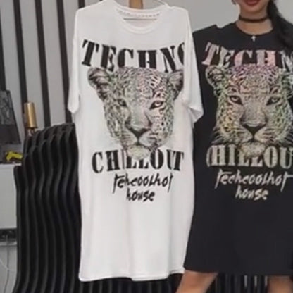 ✨Most trendi ✨Női túlméretezett csillogó pólóruha