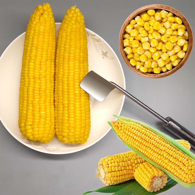 🔥🌽 Könnyen tisztítható kukorica reszelő hosszú rozsdamentes acél fogantyúval 🌟