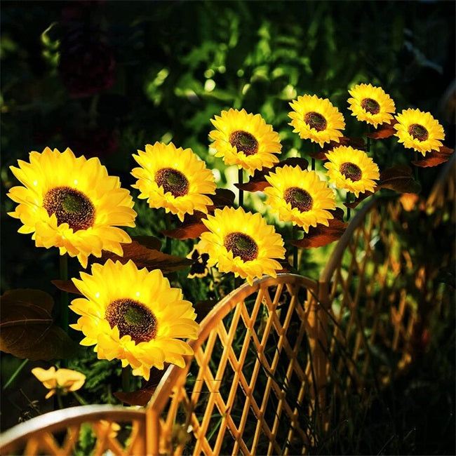 🌻 ✨ Napraforgó alakú napelemes lámpák – automatikus be-/kikapcsolás, 14 órás világítás, IP65 vízálló ☀️