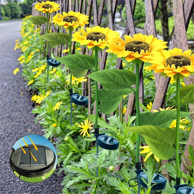 🌻 ✨ Napraforgó alakú napelemes lámpák – automatikus be-/kikapcsolás, 14 órás világítás, IP65 vízálló ☀️