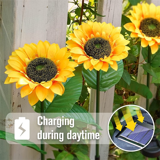 🌻 ✨ Napraforgó alakú napelemes lámpák – automatikus be-/kikapcsolás, 14 órás világítás, IP65 vízálló ☀️