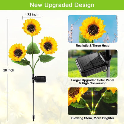 🌻 ✨ Napraforgó alakú napelemes lámpák – automatikus be-/kikapcsolás, 14 órás világítás, IP65 vízálló ☀️