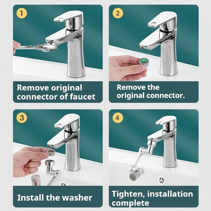 🚰 1440°-os fröccsenésálló és univerzálisan forgatható csaptelep-adapter