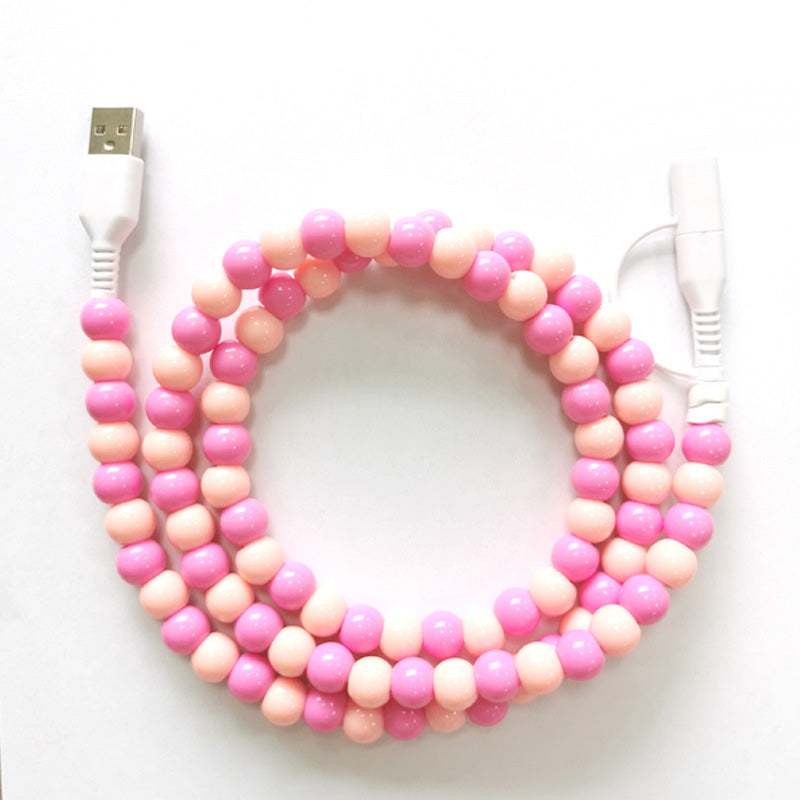 🌈 2 az 1-ben USB a Type-C és Lightning Gyöngyös Töltő Kábel 🔌⚡