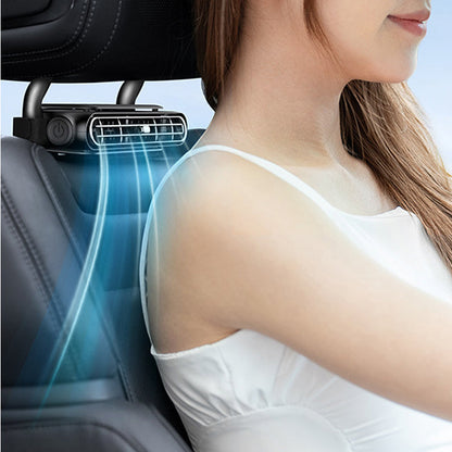 ❄️🌬️ Autóülés Ventilátor – USB Csatlakozás, Két Turbina, Erőteljes Légáramlás 🚘💕