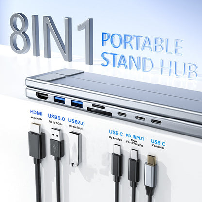 💻USB-C dokkoló és laptop állvány szett – 4K HDMI kimenettel