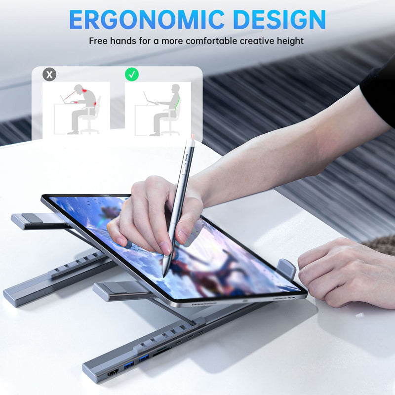 💻USB-C dokkoló és laptop állvány szett – 4K HDMI kimenettel