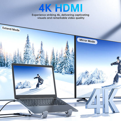 💻USB-C dokkoló és laptop állvány szett – 4K HDMI kimenettel