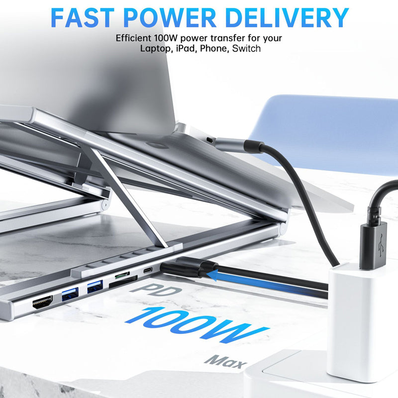 💻USB-C dokkoló és laptop állvány szett – 4K HDMI kimenettel