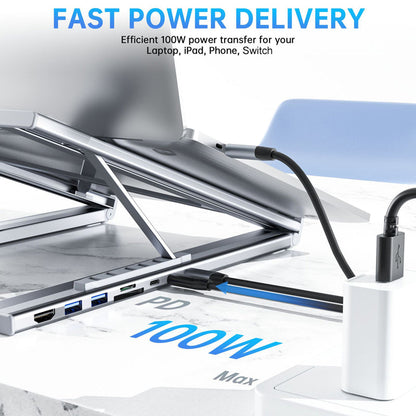 💻USB-C dokkoló és laptop állvány szett – 4K HDMI kimenettel