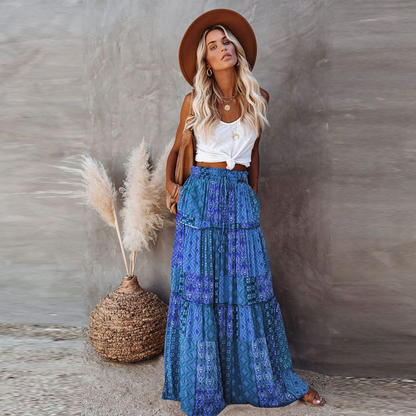Boho Casual Maxi szoknya zsebekkel