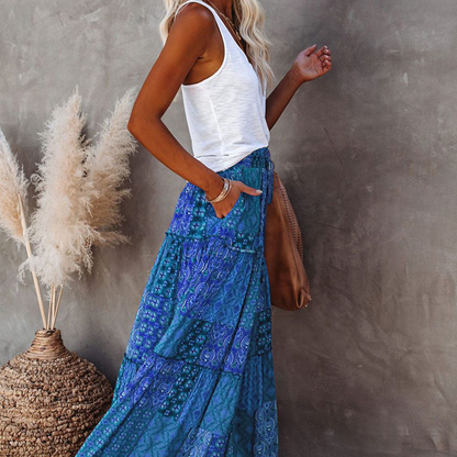 Boho Casual Maxi szoknya zsebekkel